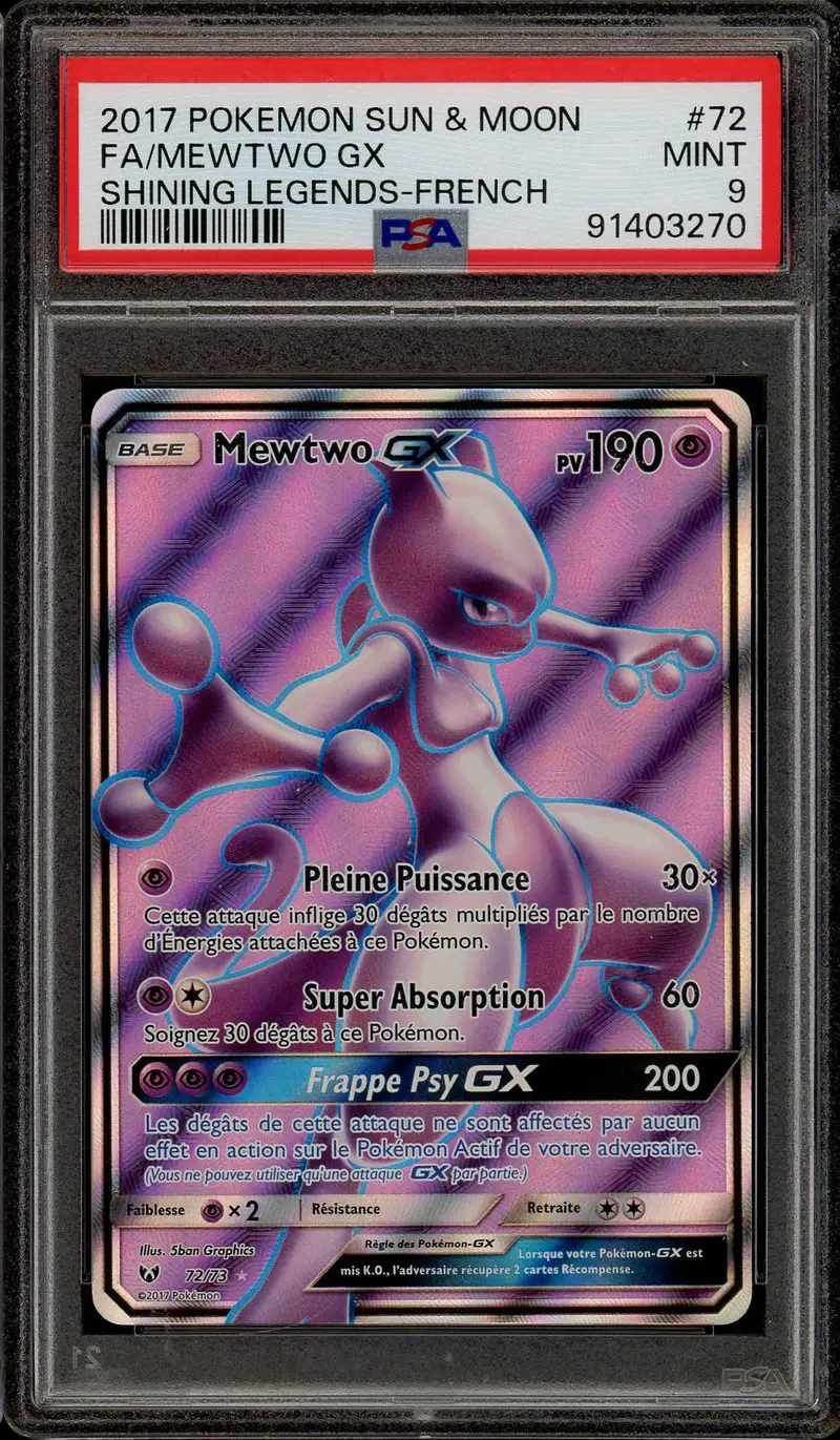 PSA 9 Mewtwo Gx