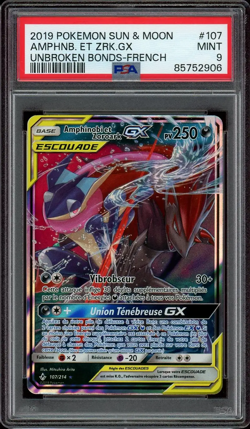 PSA 9 Amphinobi et Zoroark GX