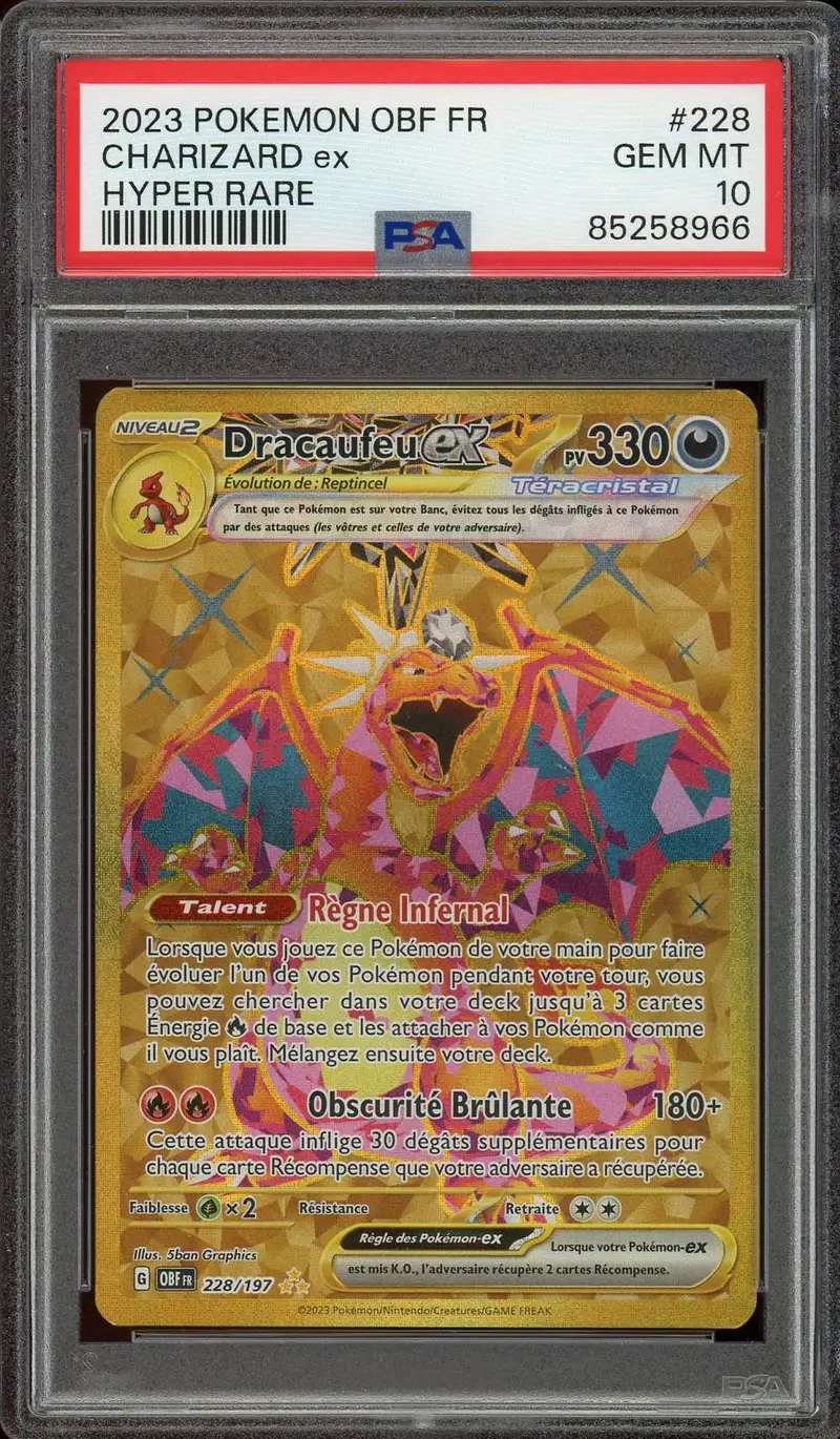 PSA 10 Dracaufeu Ex Gold