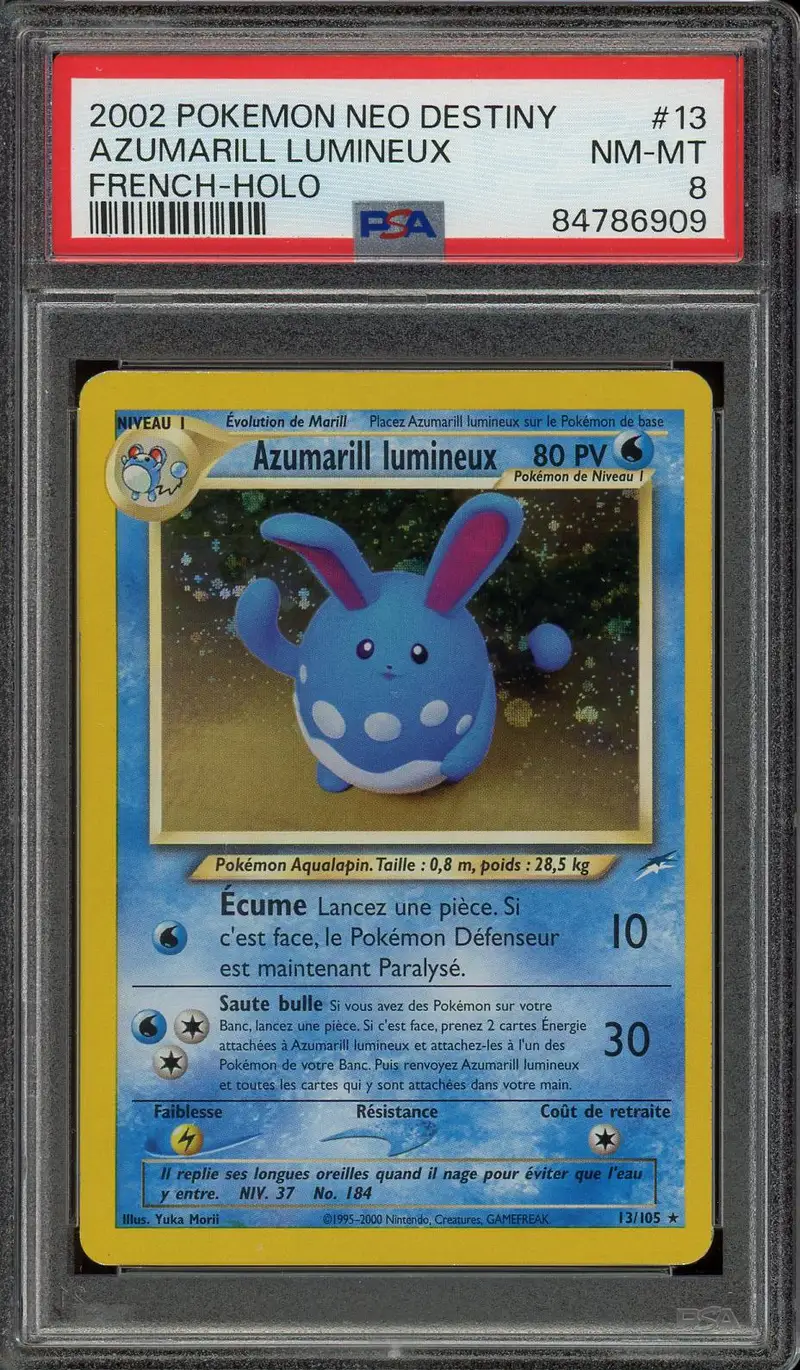 PSA 8 Azumarill Lumineux Holo