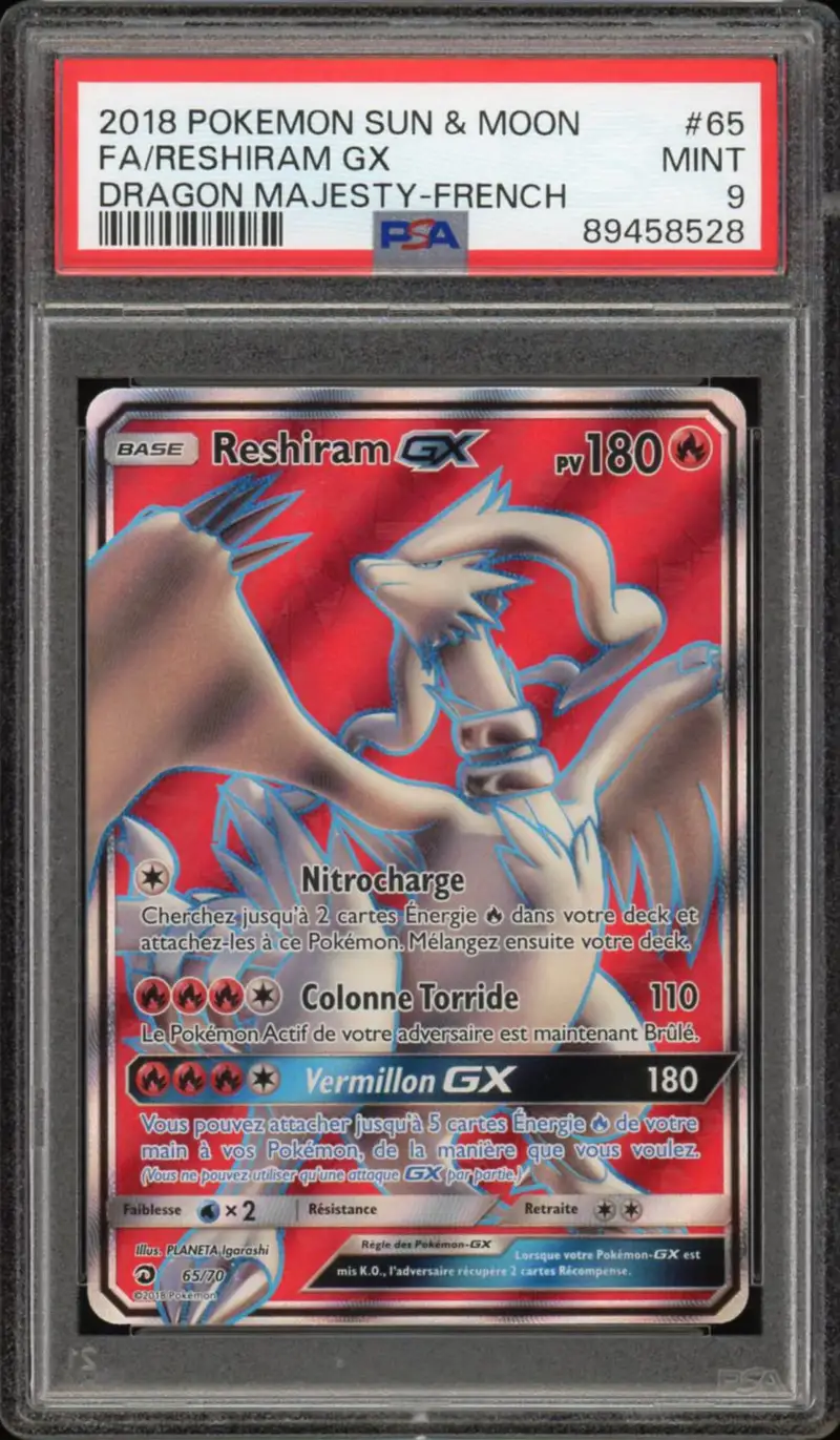 PSA 9 Reshiram Gx
