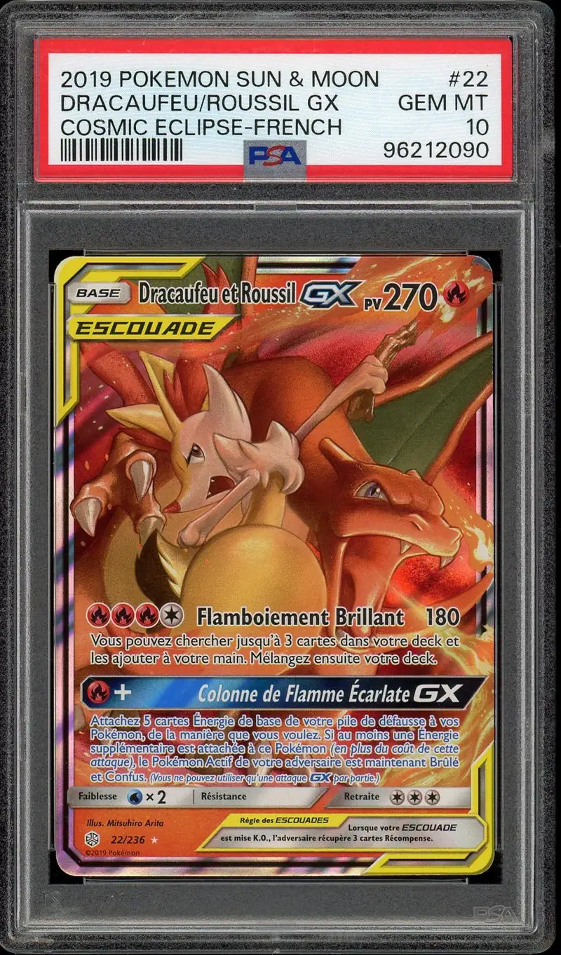 PSA 10 Dracaufeu et Roussil Gx