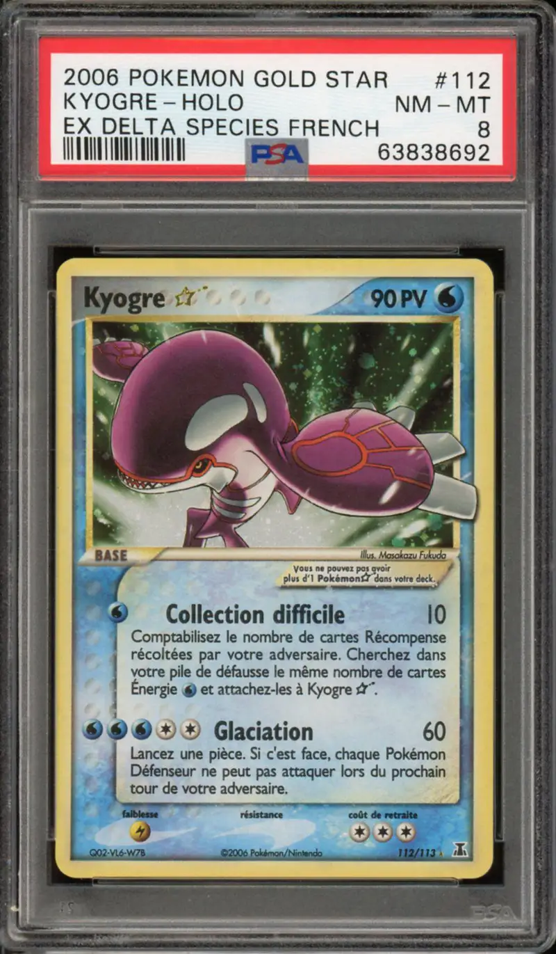 PSA 8 Kyogre Gold Star