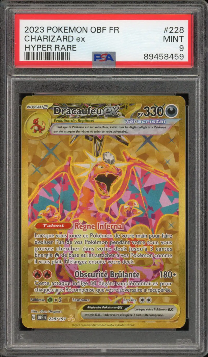 PSA 9 Dracaufeu Ex Gold