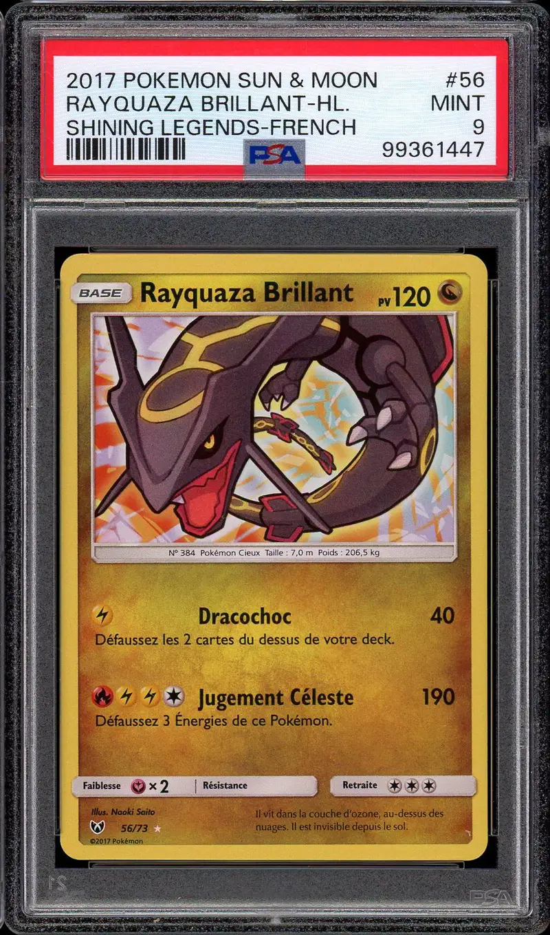 PSA 9 Rayquaza Brillant