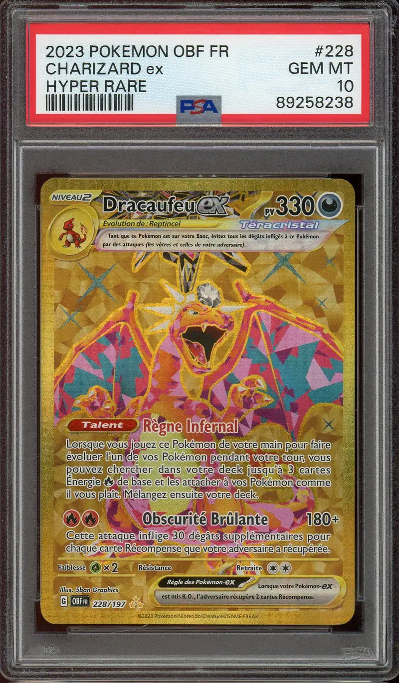 PSA 10 Dracaufeu Ex Gold