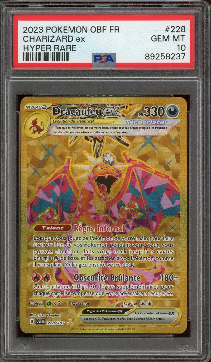 PSA 10 Dracaufeu Ex Gold