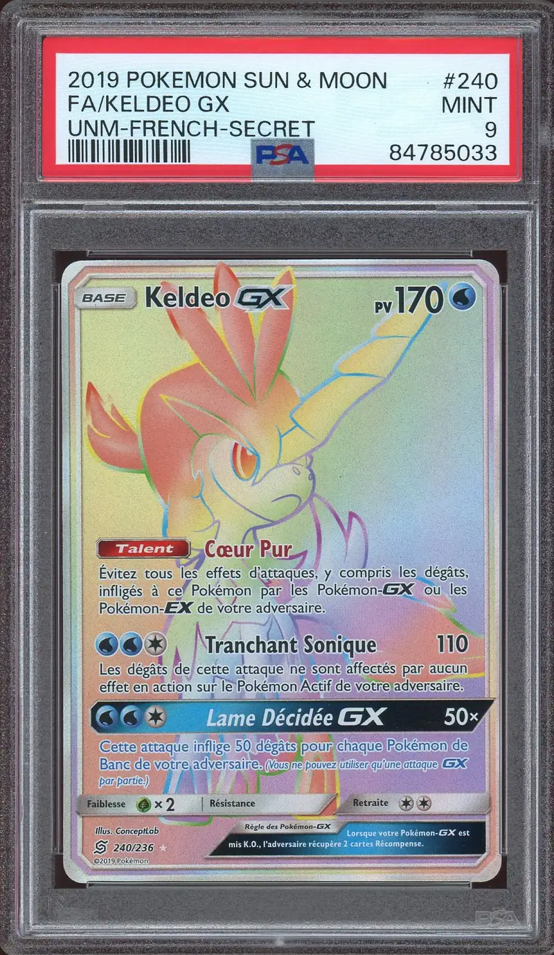 PSA 9 Keldeo Gx Rainbow