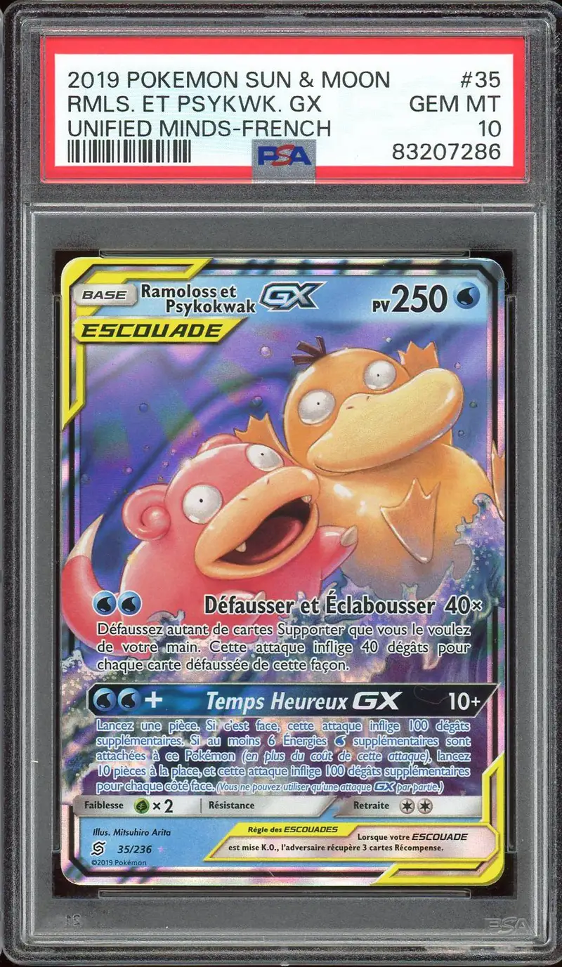 PSA 10 Ramoloss et Psykokwak Gx