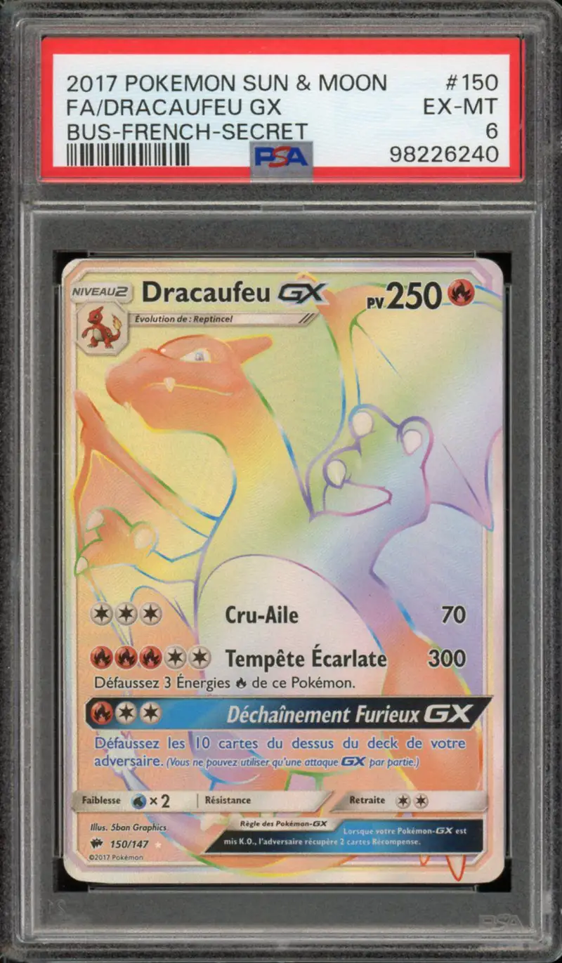 PSA 6 Dracaufeu Gx Rainbow