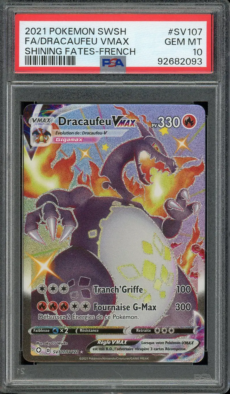 PSA 10 Dracaufeu VMax Shiny
