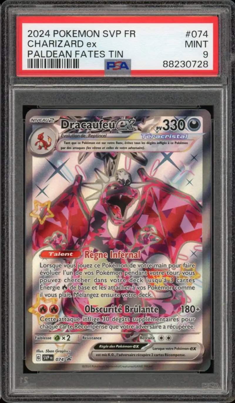 PSA 9 Dracaufeu Ex