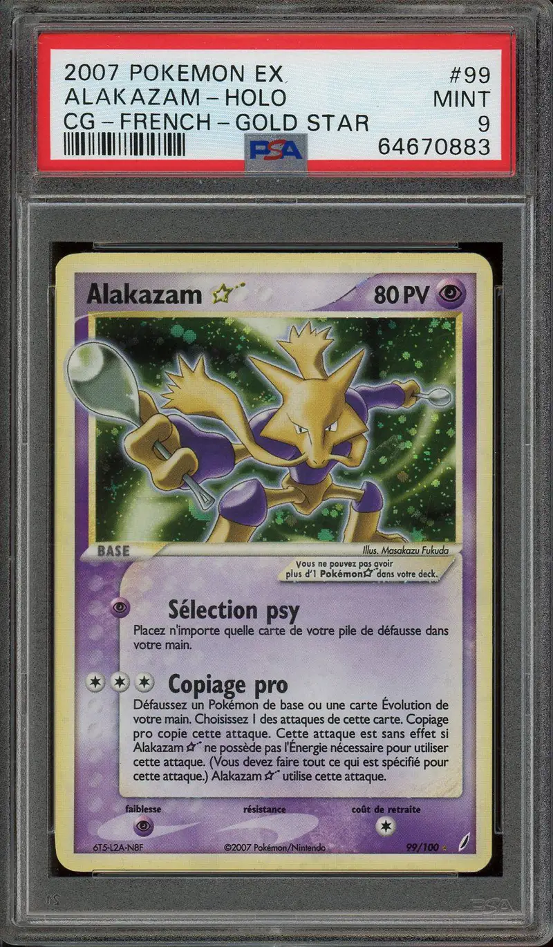 PSA 9 Alakazam Gold Star