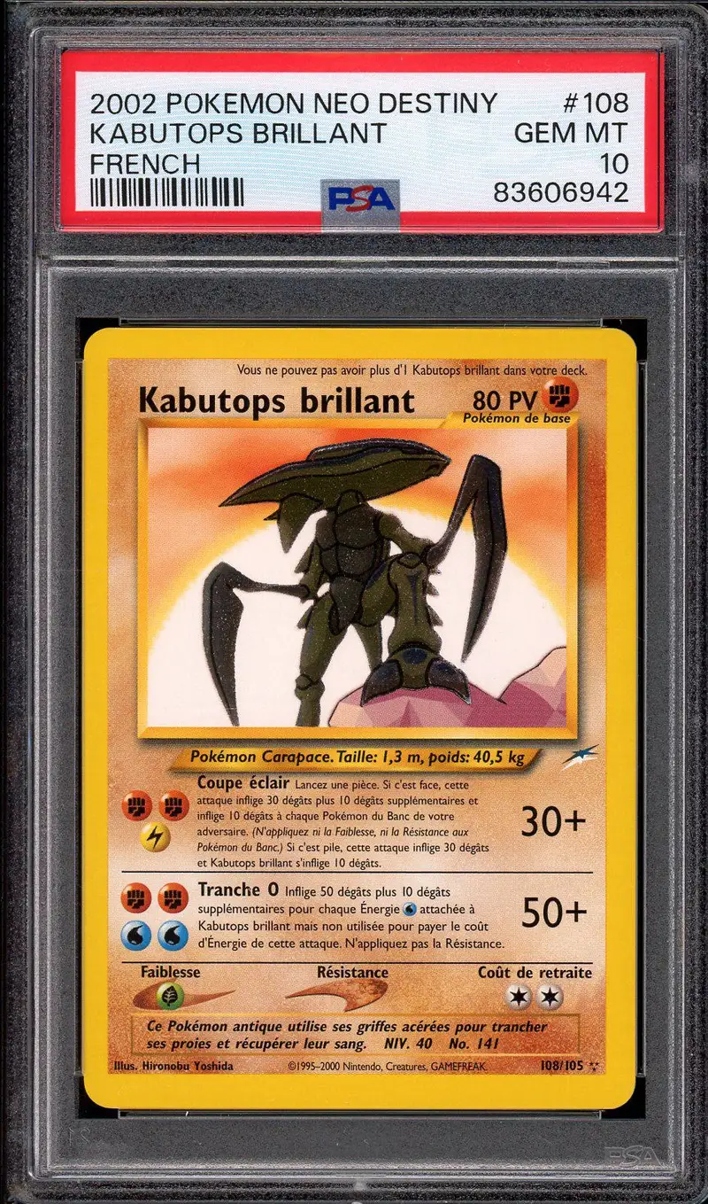 PSA 10 Kabutops Brillant