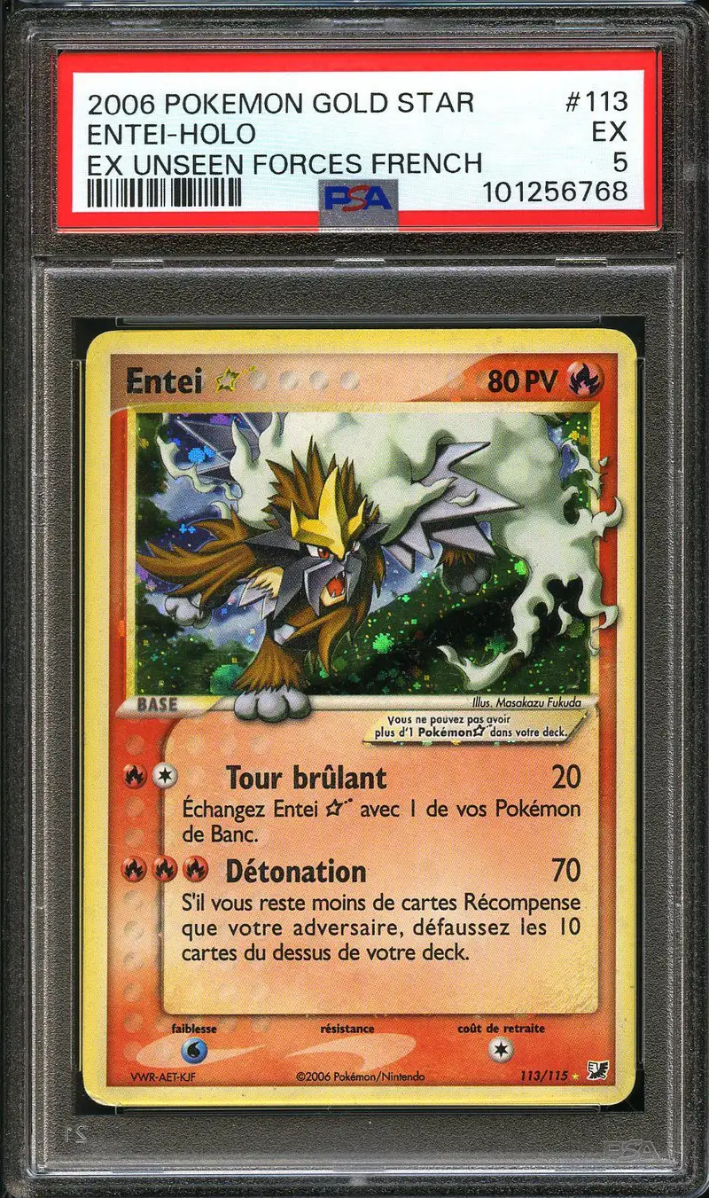 PSA 5 Entei Gold Star