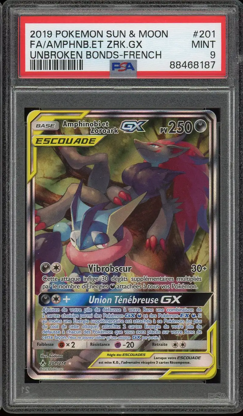 PSA 9 Amphinobi et Zoroark Gx