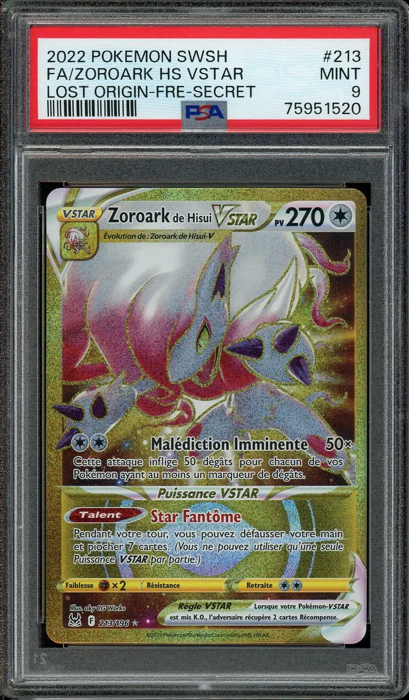 PSA 9 Zoroark de Hisui VStar Gold