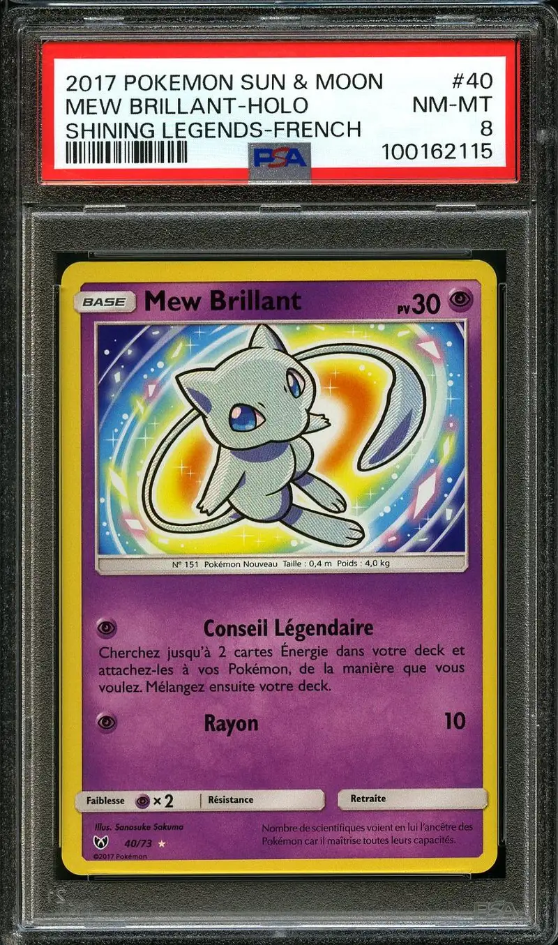 PSA 8 Mew Brillant Holo