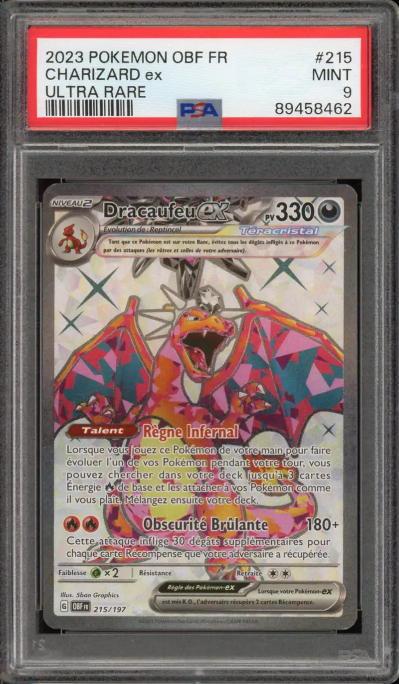 PSA 9 Dracaufeu Ex