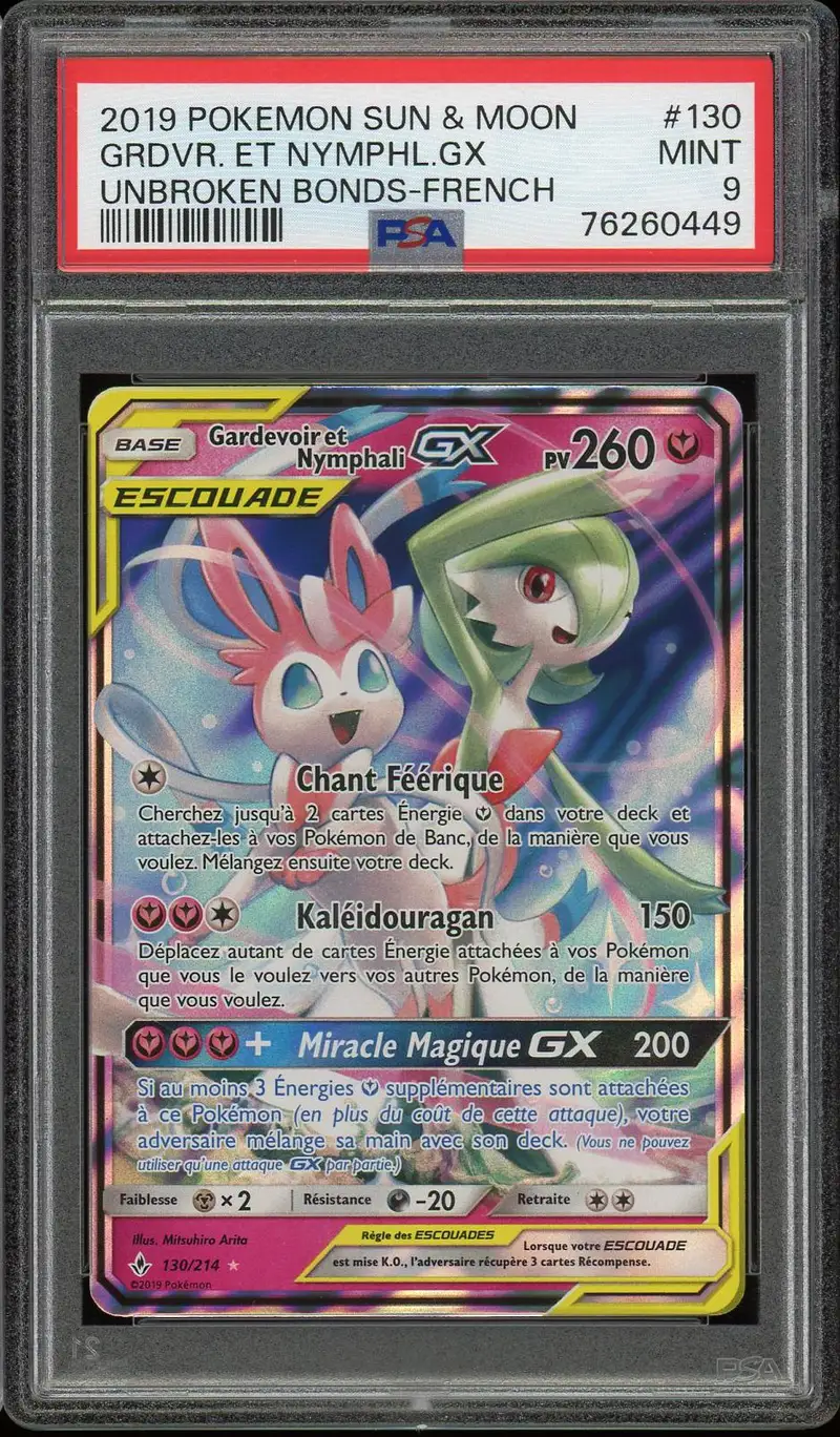 PSA 9 Gardevoir et Nymphali Gx