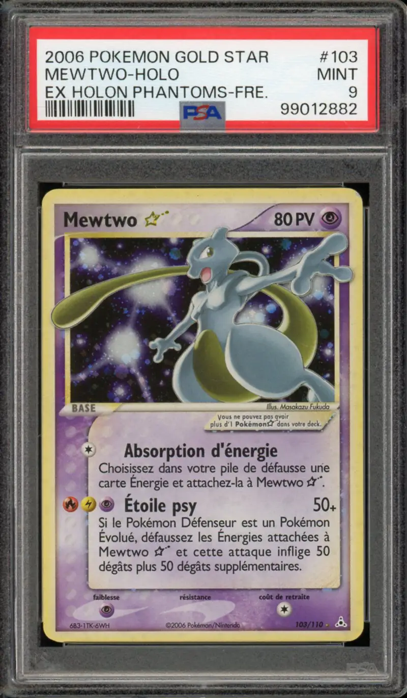 PSA 9 Mewtwo Gold Star
