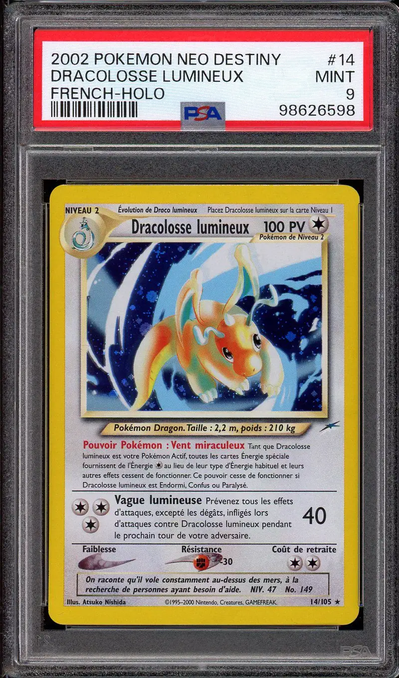 PSA 9 Dracolosse Lumineux