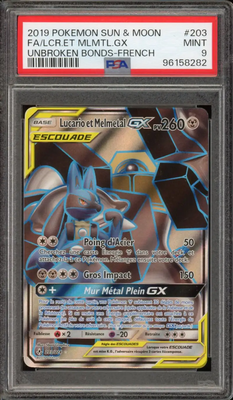 PSA 9 Lucario et Melmetal Gx