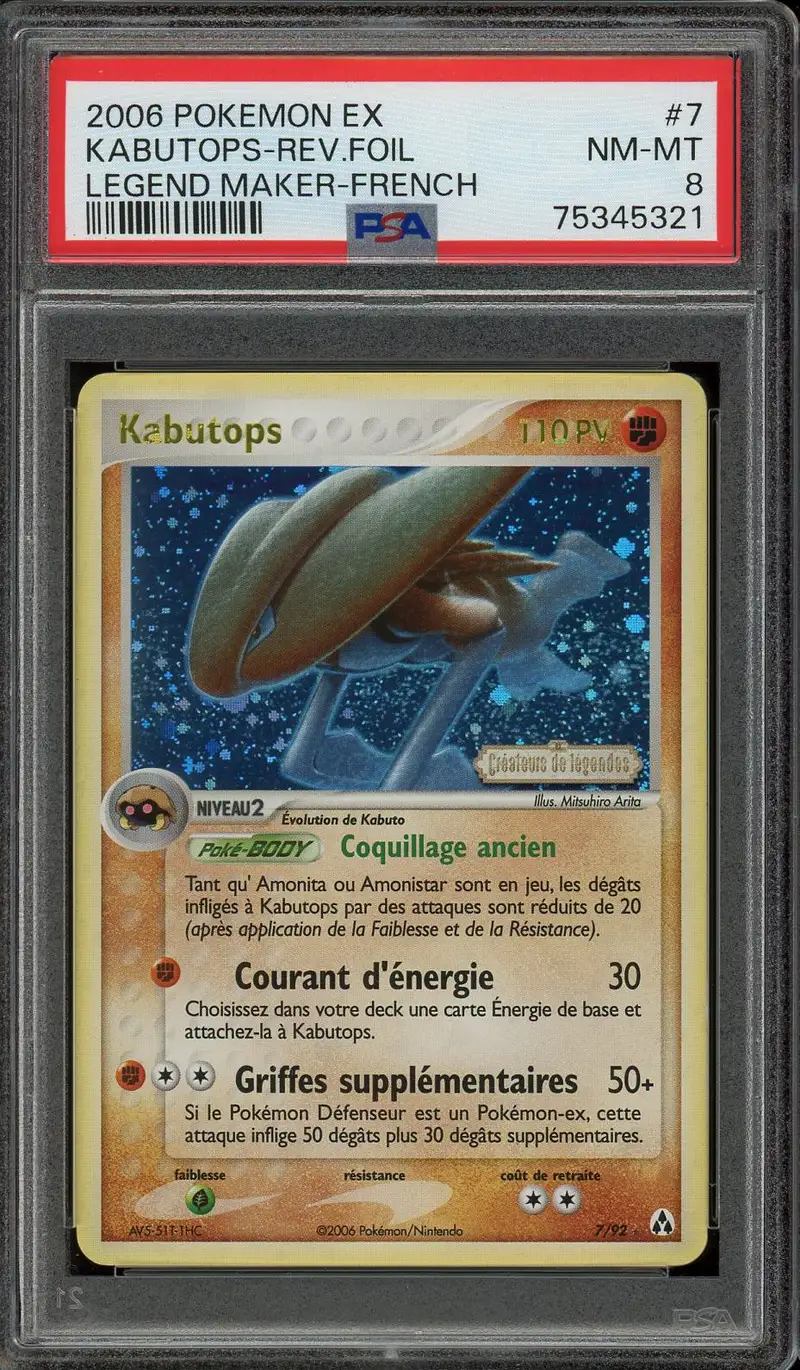 PSA 8 Kabutops Holo Reverse