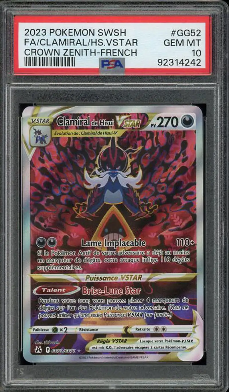 PSA 10 Clamiral de Hisui VStar