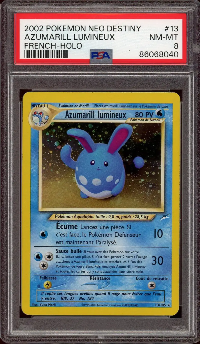 PSA 8 Azumarill Lumineux Holo