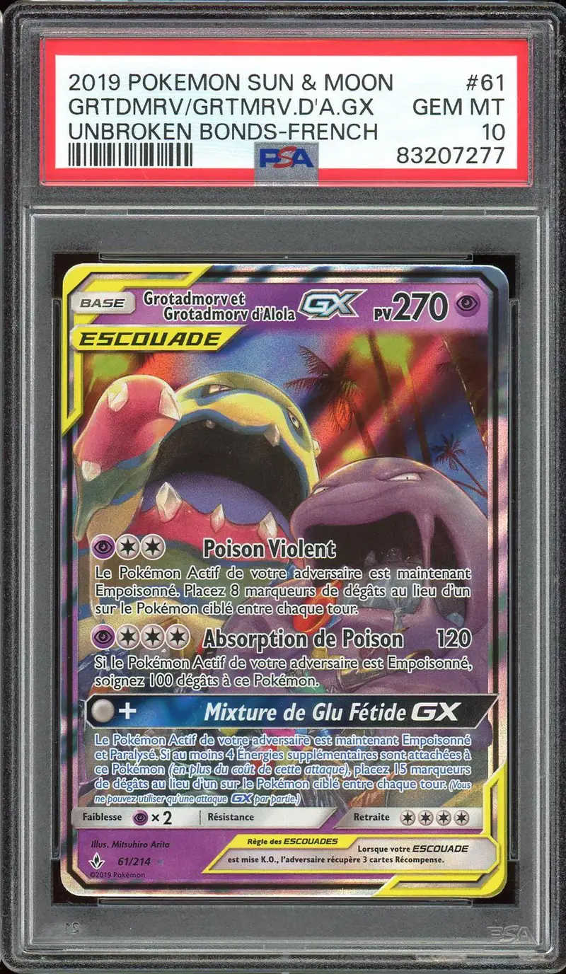 PSA 10 Grotadmorv et Grotadmorv d'Alola Gx