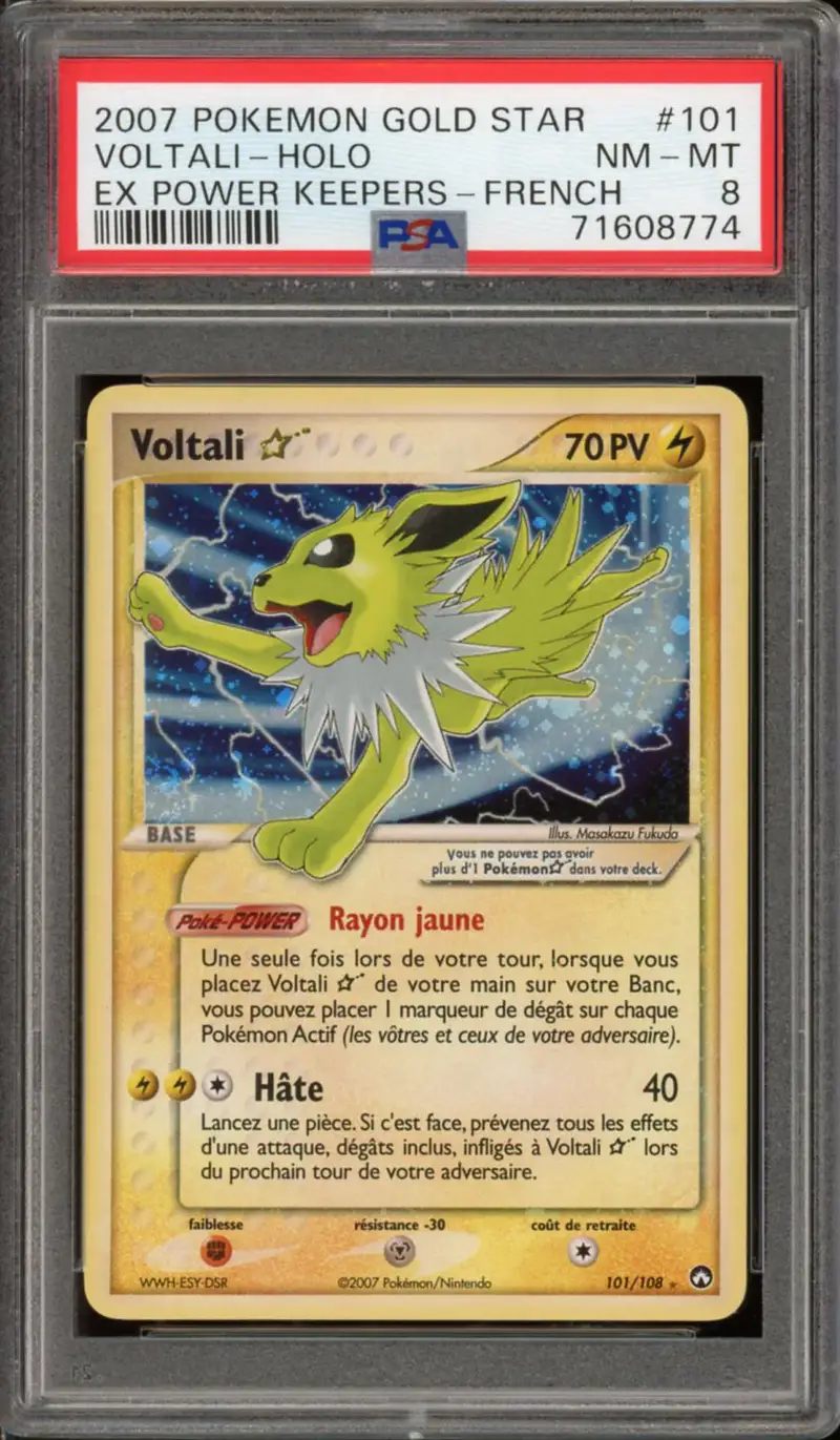 PSA 8 Voltali Gold Star