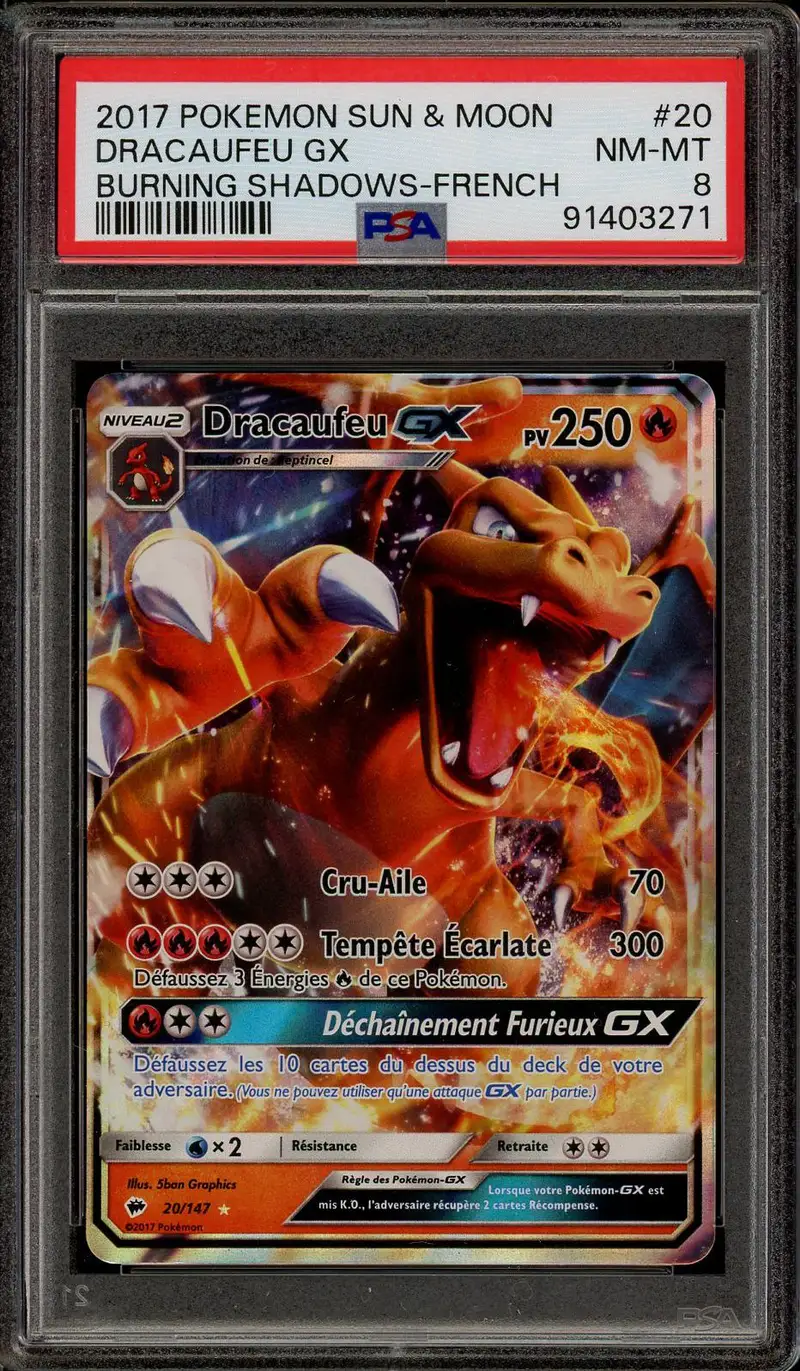 PSA 8 Dracaufeu Gx