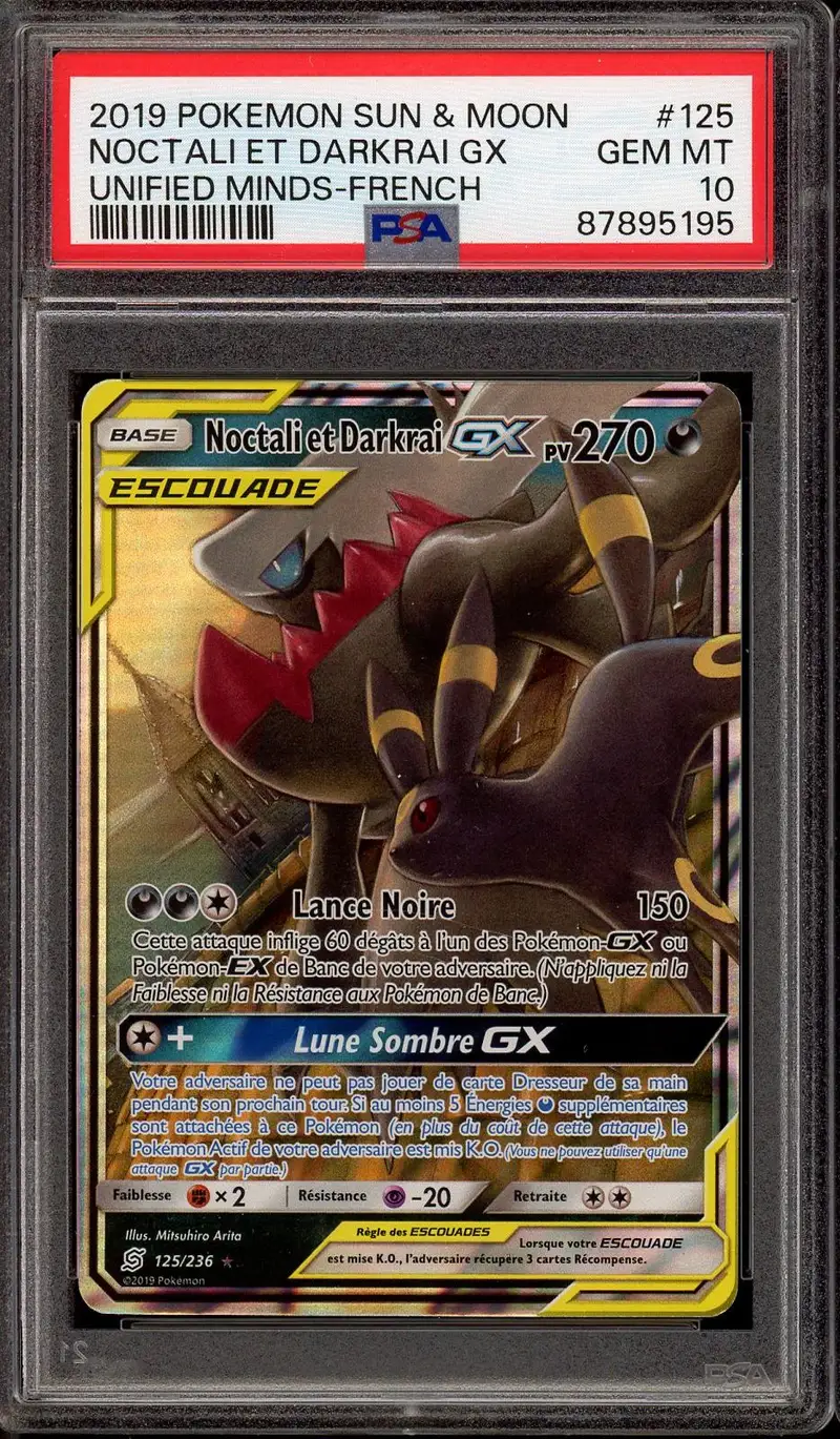 PSA 10 Noctali et Darkrai Gx