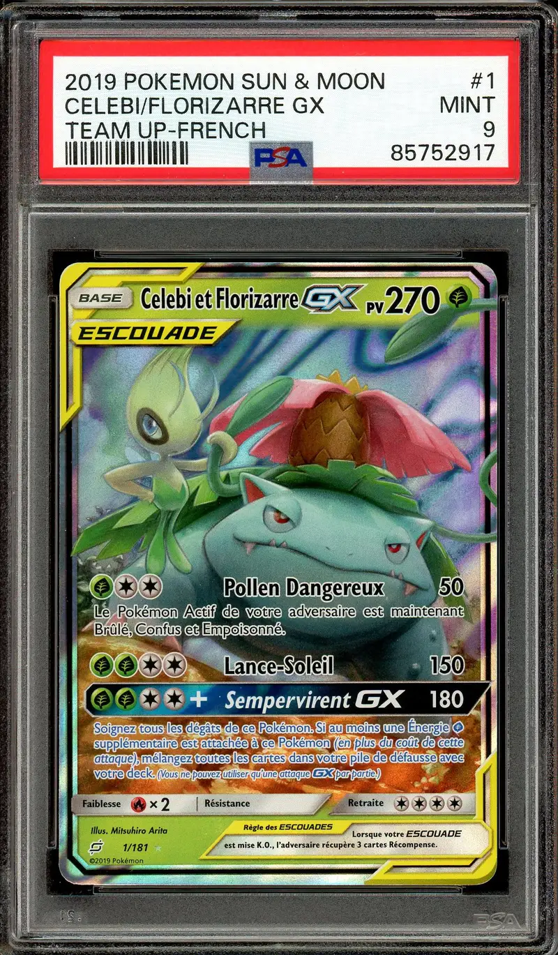 PSA 9 Celebi et Florizarre Gx