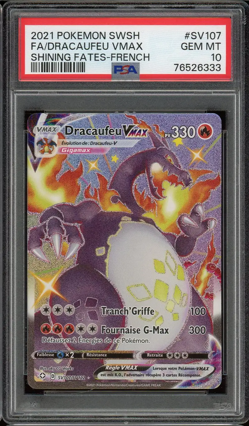 PSA 10 Dracaufeu VMax Shiny