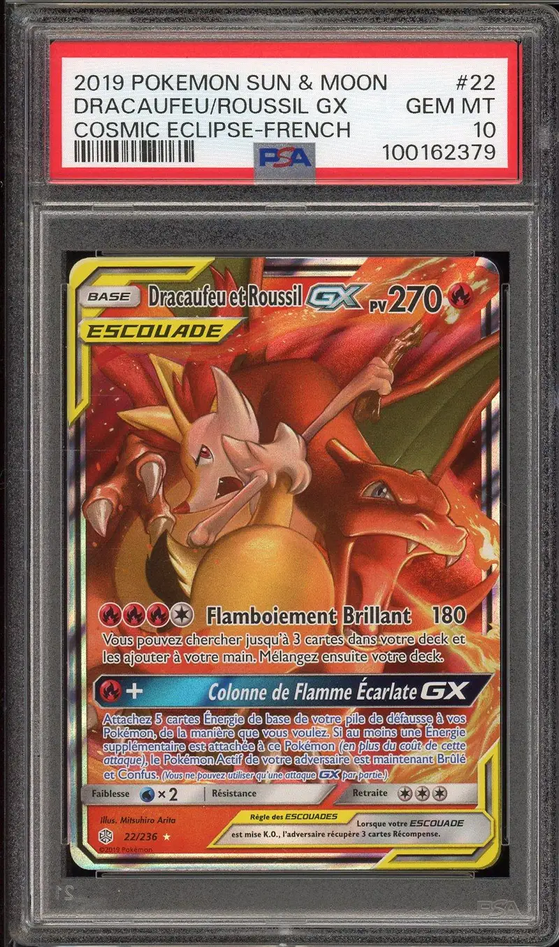 PSA 10 Dracaufeu et Roussil Gx