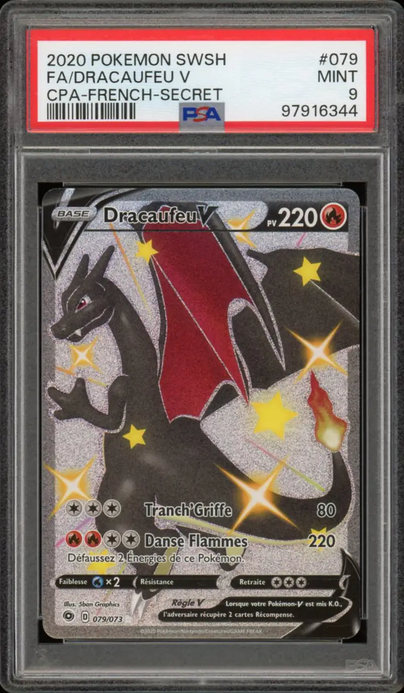 PSA 9 Dracaufeu V Shiny