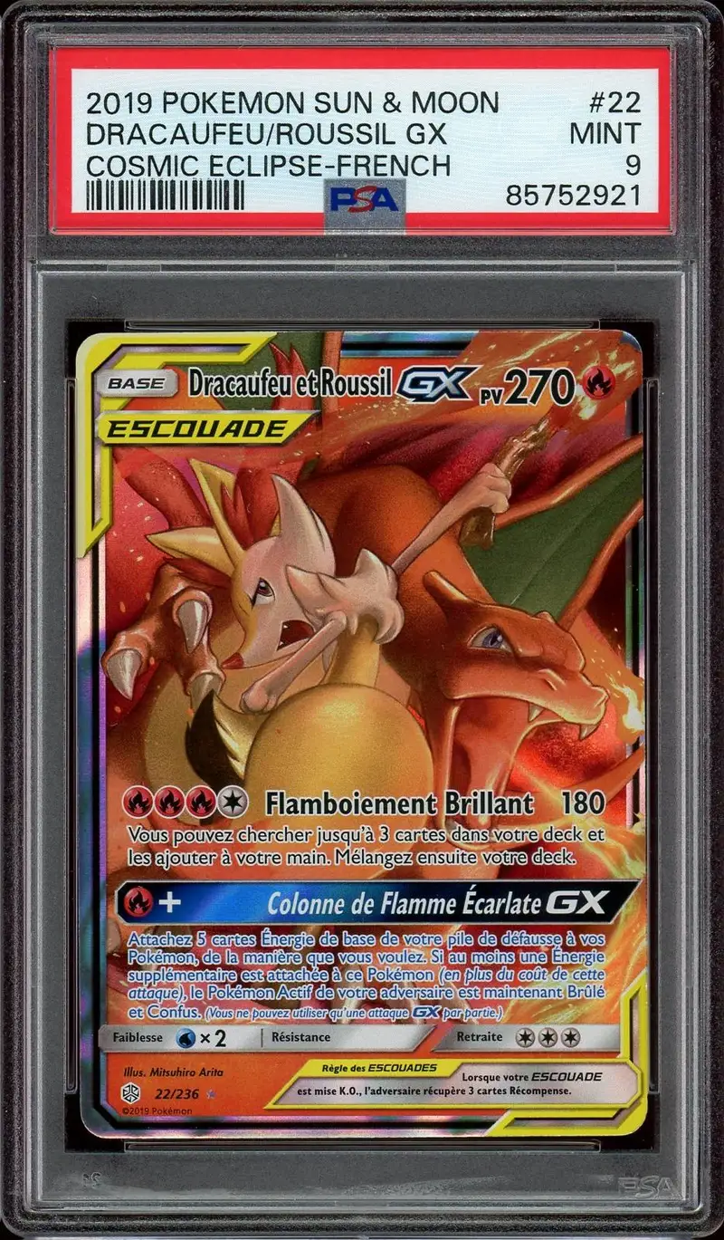 PSA 9 Dracaufeu et Roussil Gx
