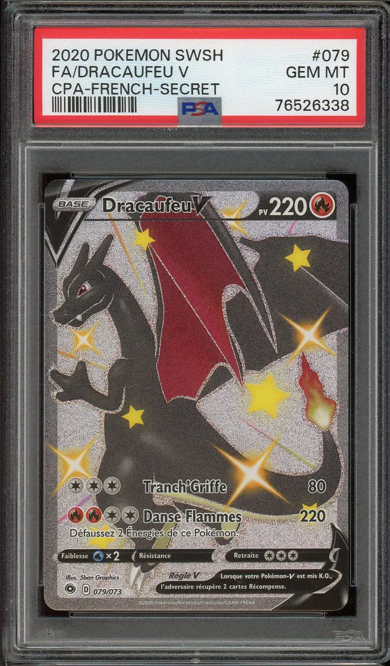 PSA 10 Dracaufeu V Shiny