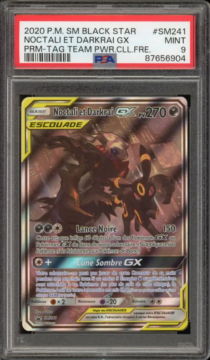 PSA 9 Noctali et Darkrai Gx
