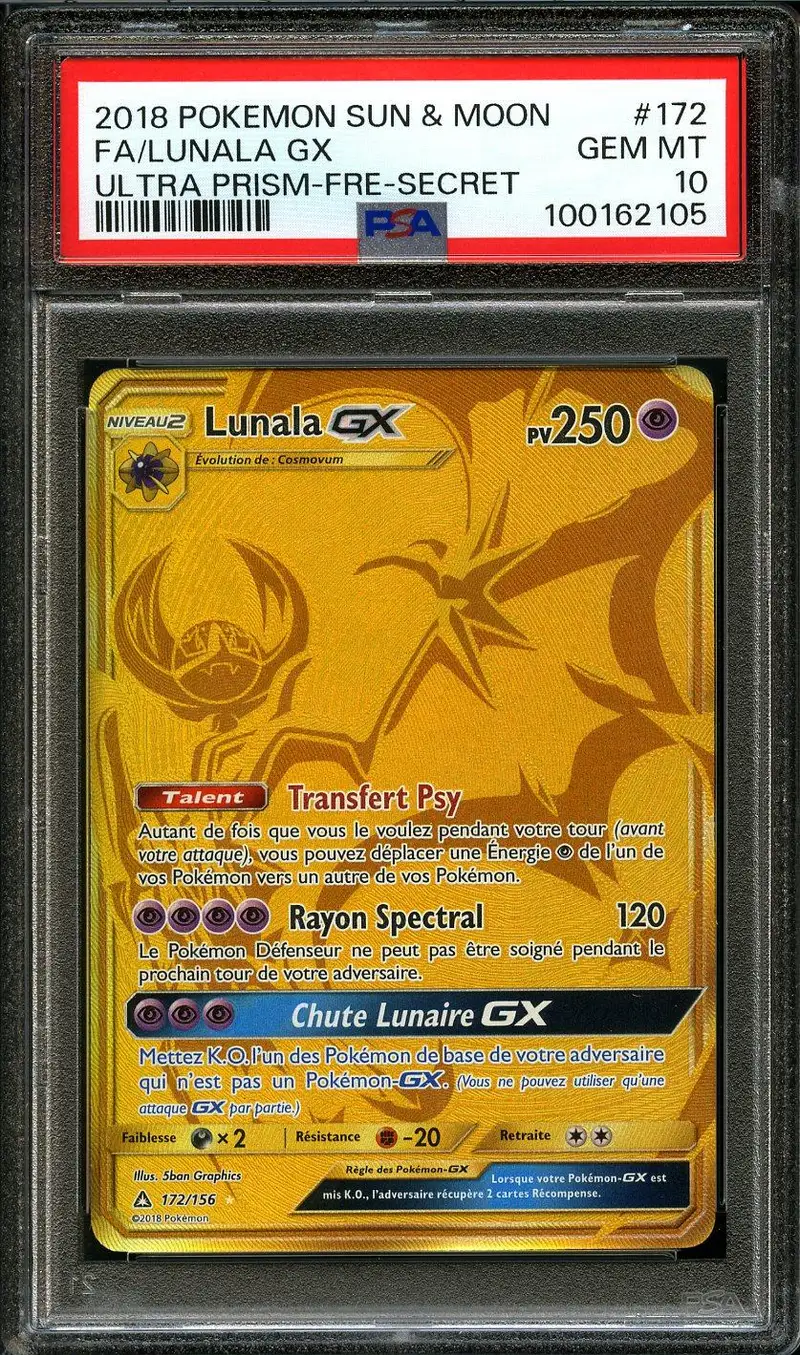 PSA 10 Lunala Gx Gold