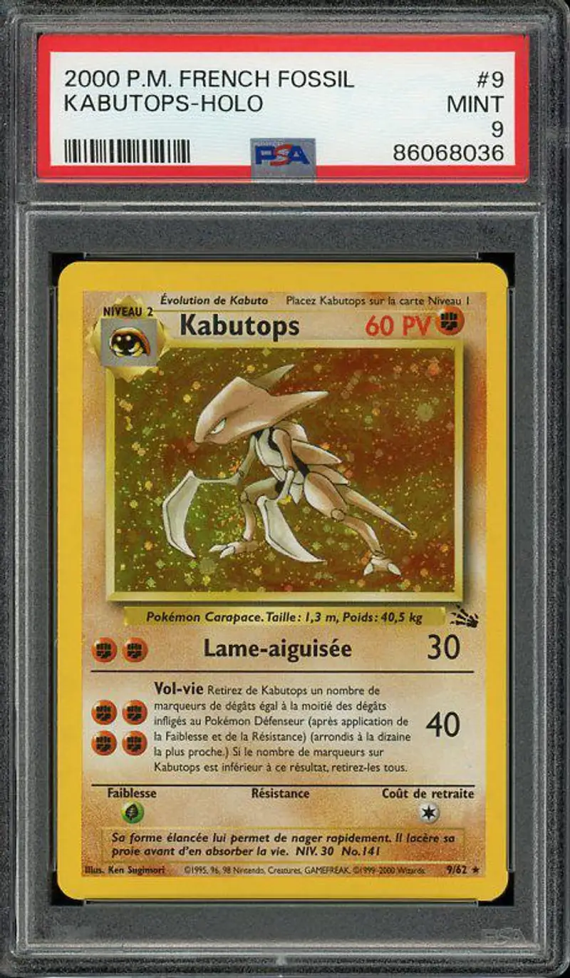 PSA 9 Kabutops Holo