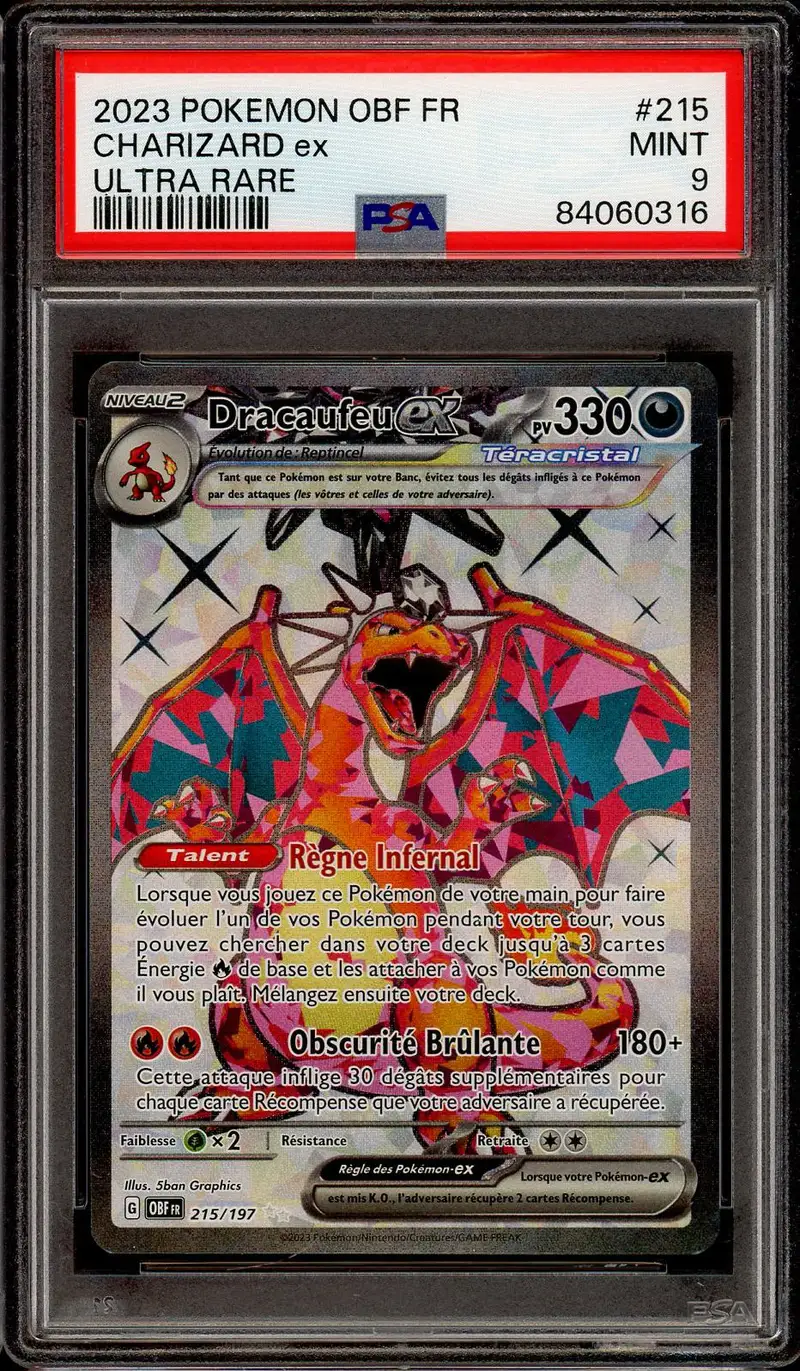 PSA 9 Dracaufeu Ex