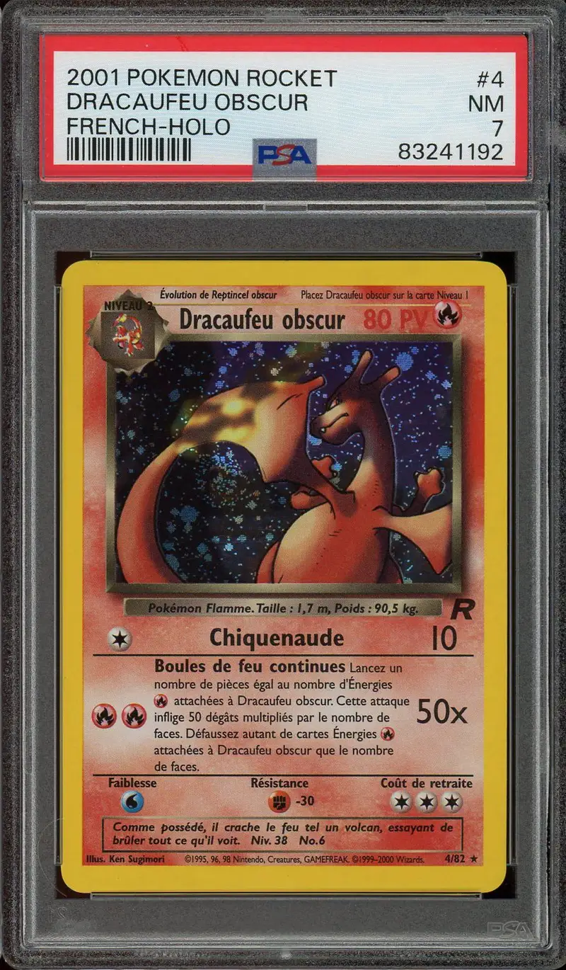 PSA 7 Dracaufeu Obscur Holo