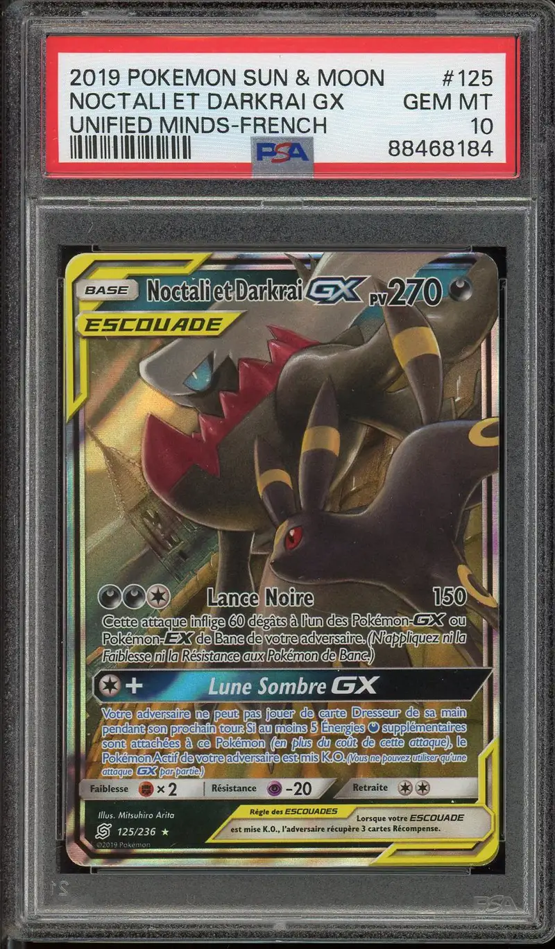 PSA 10 Noctali et Darkrai Gx