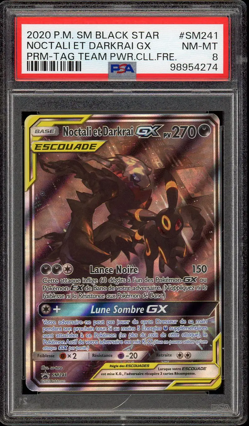 PSA 8 Noctali et Darkrai Gx