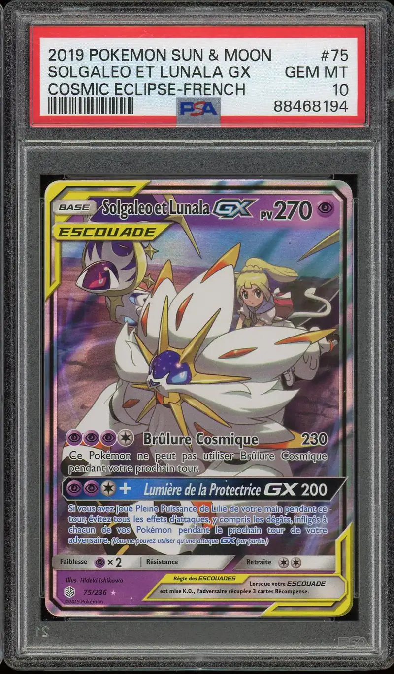 PSA 10 Solgaleo et Lunala Gx