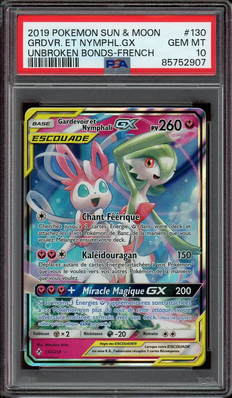 PSA 10 Gardevoir et Nymphali Gx