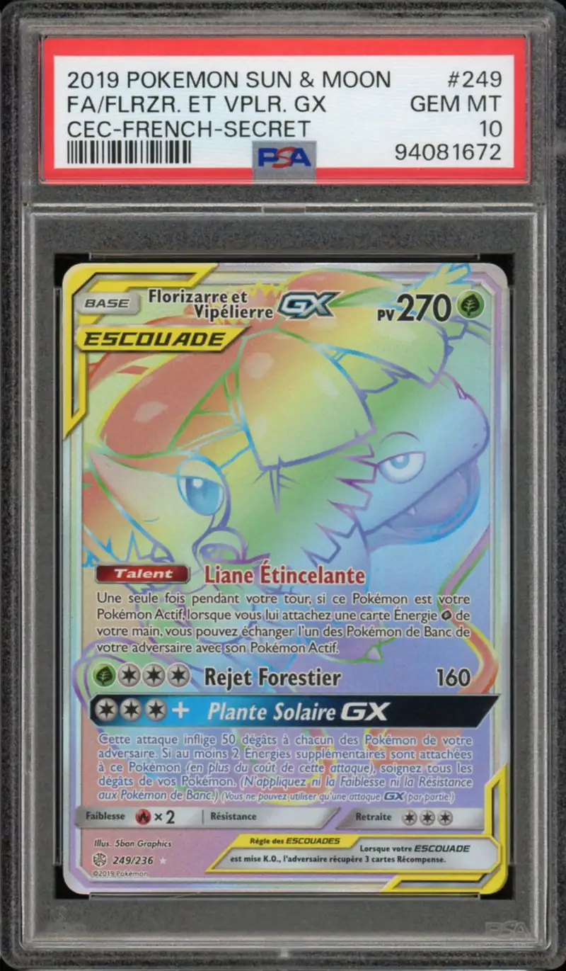PSA 10 Florizarre et Vipélierre Gx Rainbow